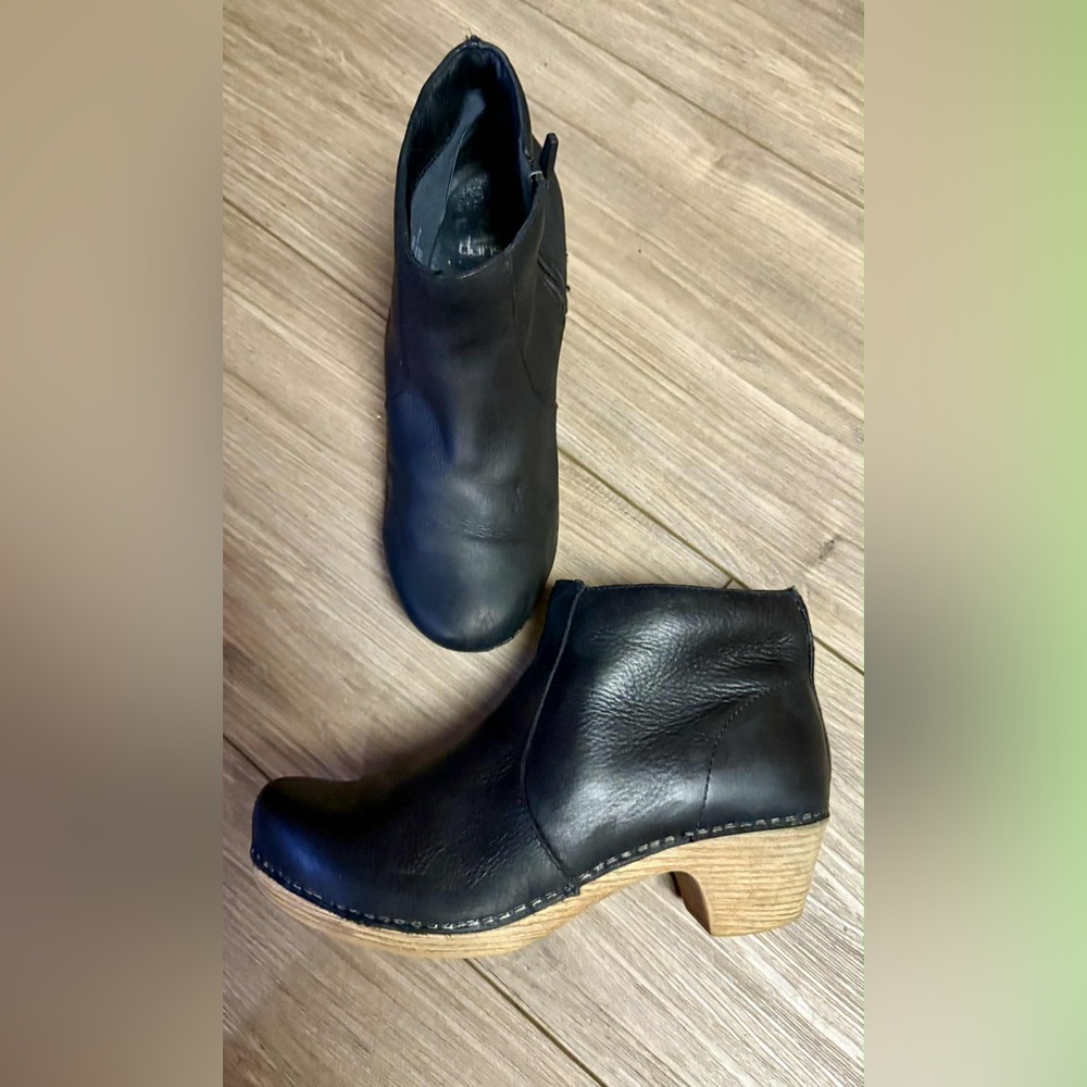 Black Dansko Leather Ankle Boots